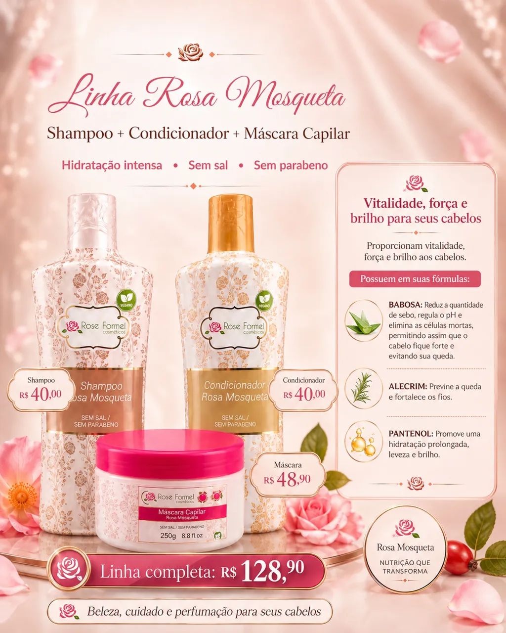 Linha Rosa Mosqueta- Ritual Capilar 