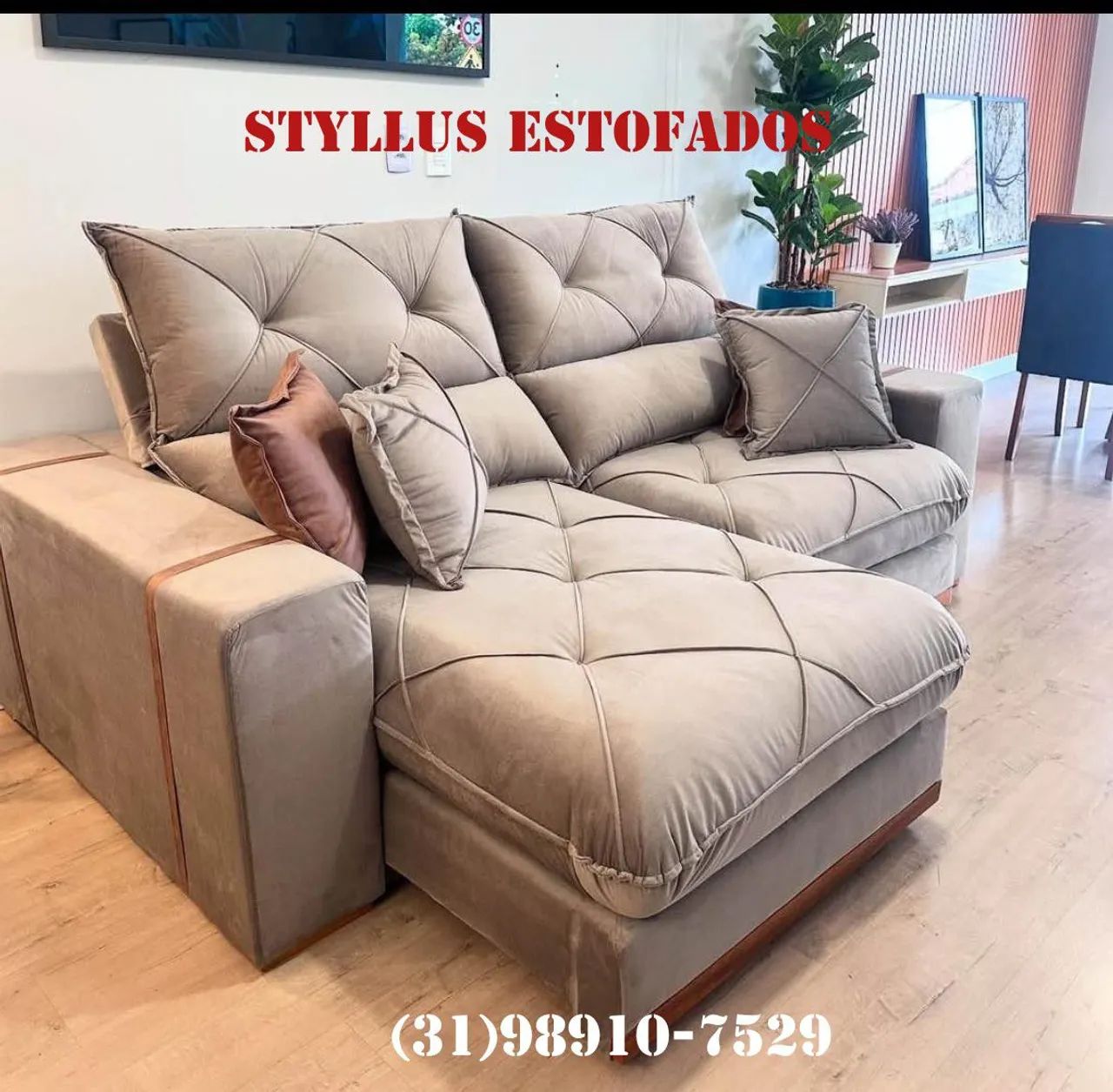 Sofá retrátil modelo de luxo Gran bello com molas ensacadas 