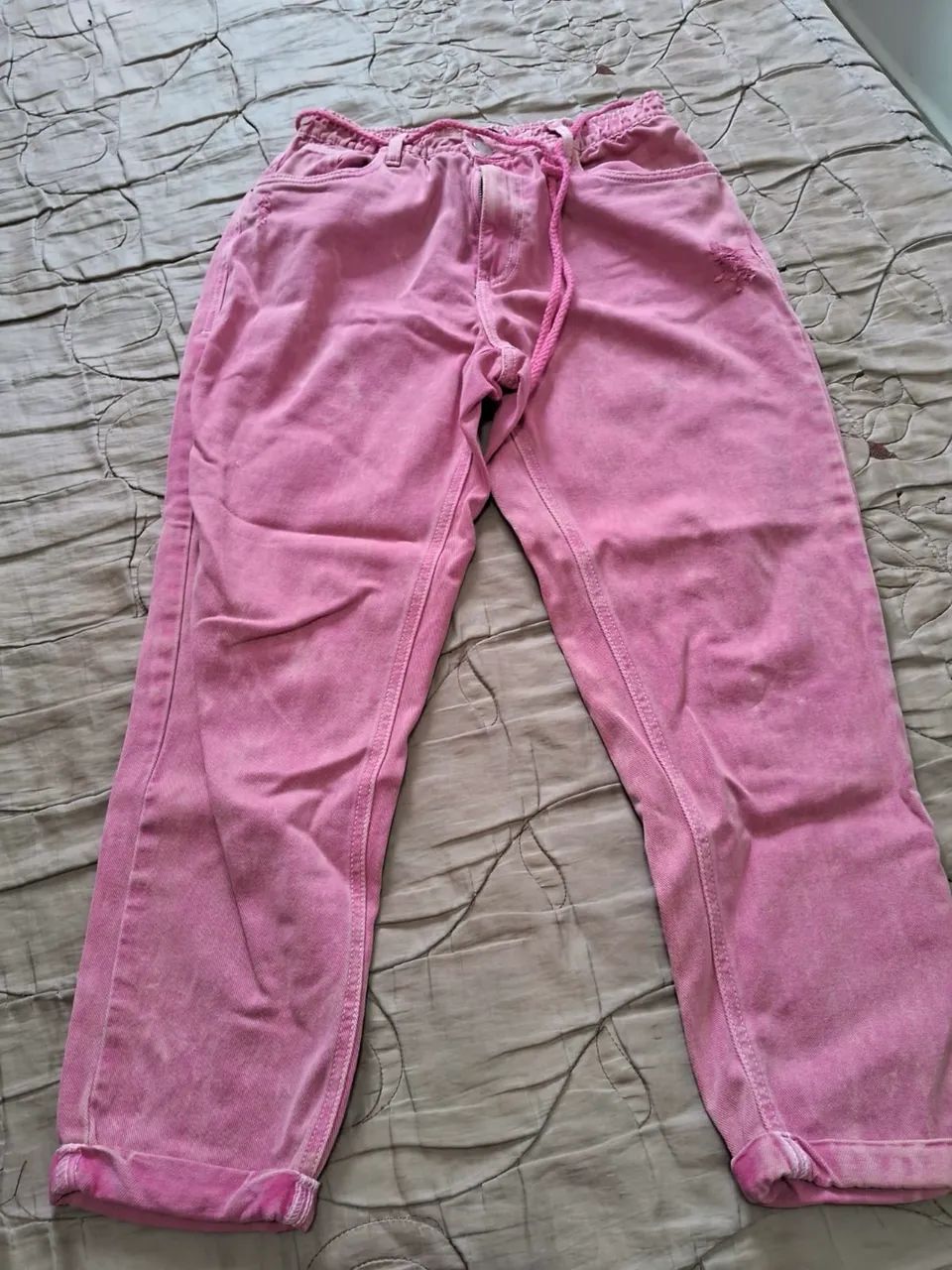 CALÇA JEANS ROSA FEMININA