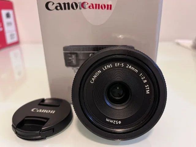 Canon EF-S 24mm f/2.8 STM + caixa original ? excelente estado