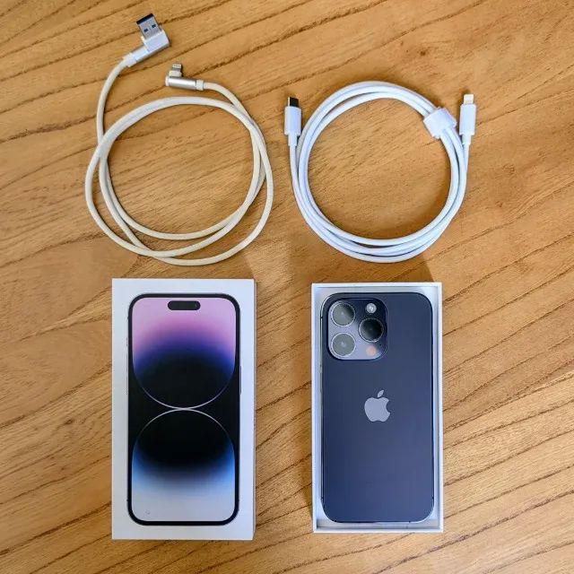 Apple iPhone 14 Pro 128GB Roxo Anatel com Caixa Original + 2 Cabos Extras - Foto 5