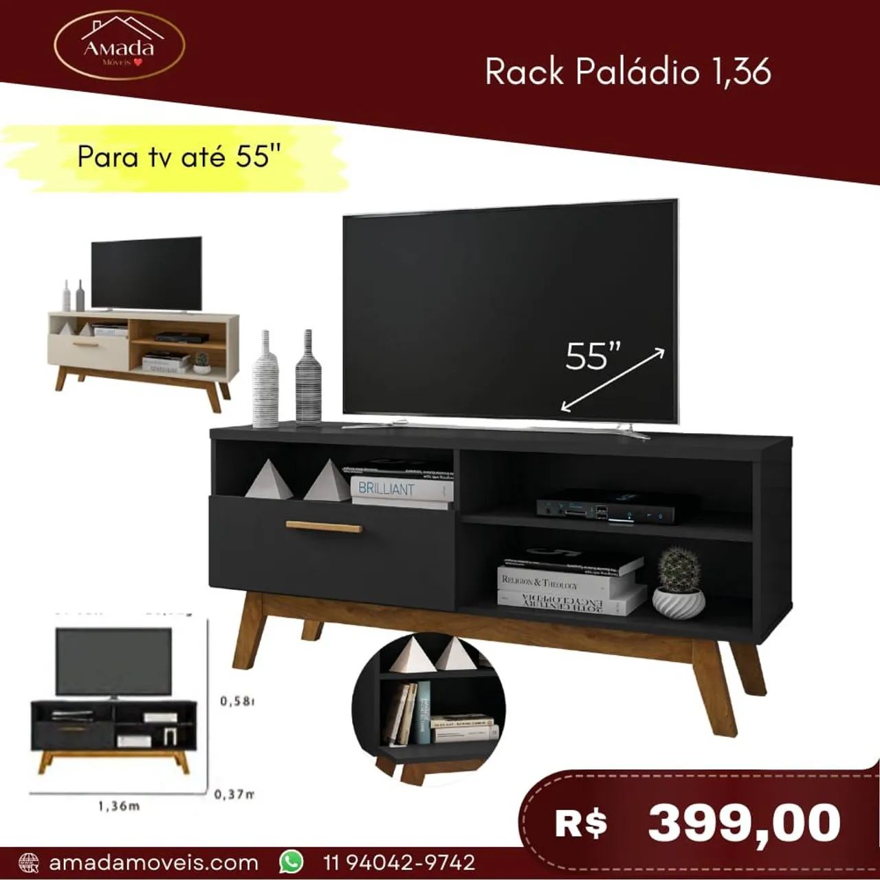 Rack paládio 1,36 - à pronta entrega 