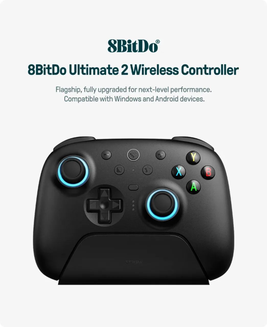 Controle 8BitDo Ultimate 2 Wireless Controller, 2.4G, Bluetooth, USB, c/Charging Dock