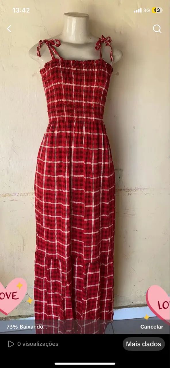 Vestido xadrez vermelho 
