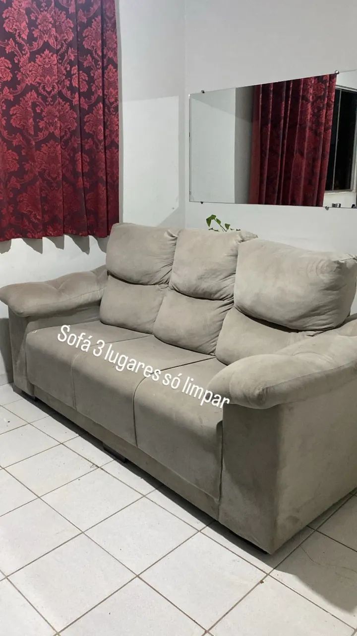 Sofá 3 lugares, um cinza e um marrom  - Foto 2
