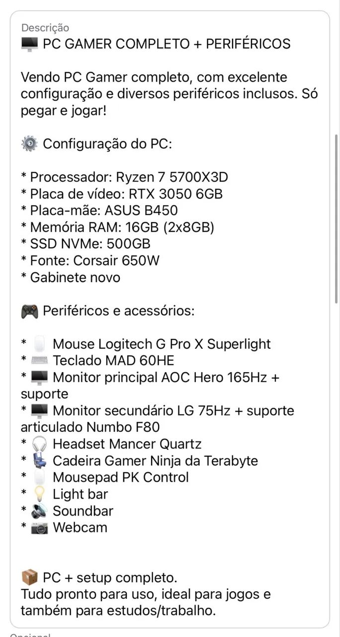 VENDO SETUP GAMER COMPLETO!! - Foto 2