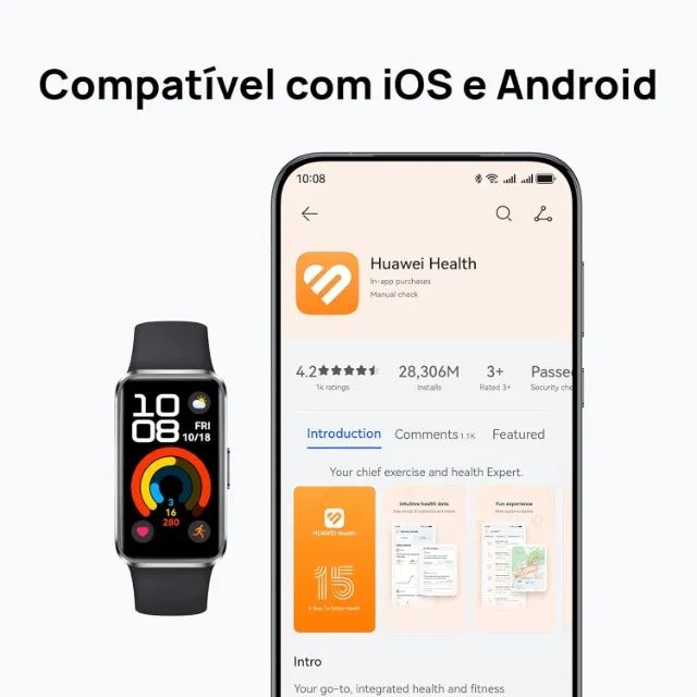 Smartwatch, HUAWEI Band 10 Compatível com Android e iOS, Verde - Foto 3