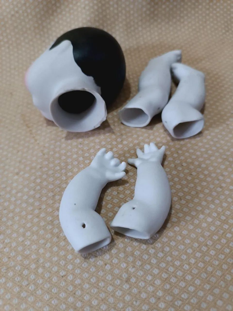 Cabeça e membros boneca de porcelana - Foto 3