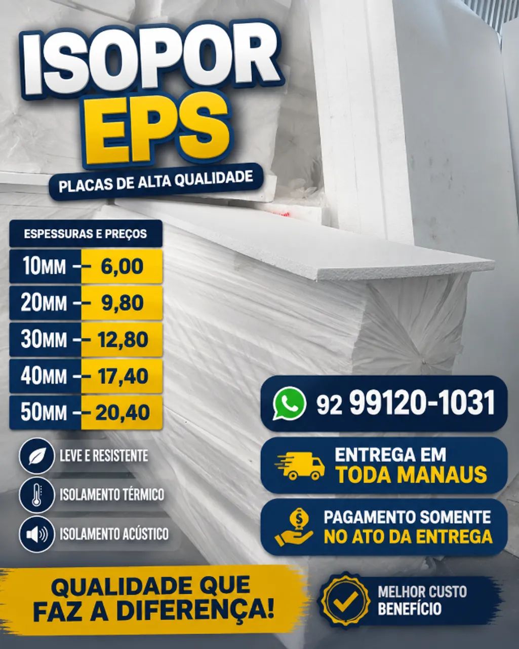 ISOPOR PARA PAREDE ANTI CHAMAS 
