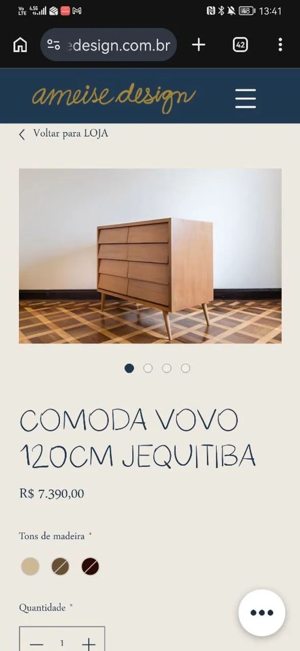 Conjunto de Cômodas e Cama Safari Ameise - Foto 5
