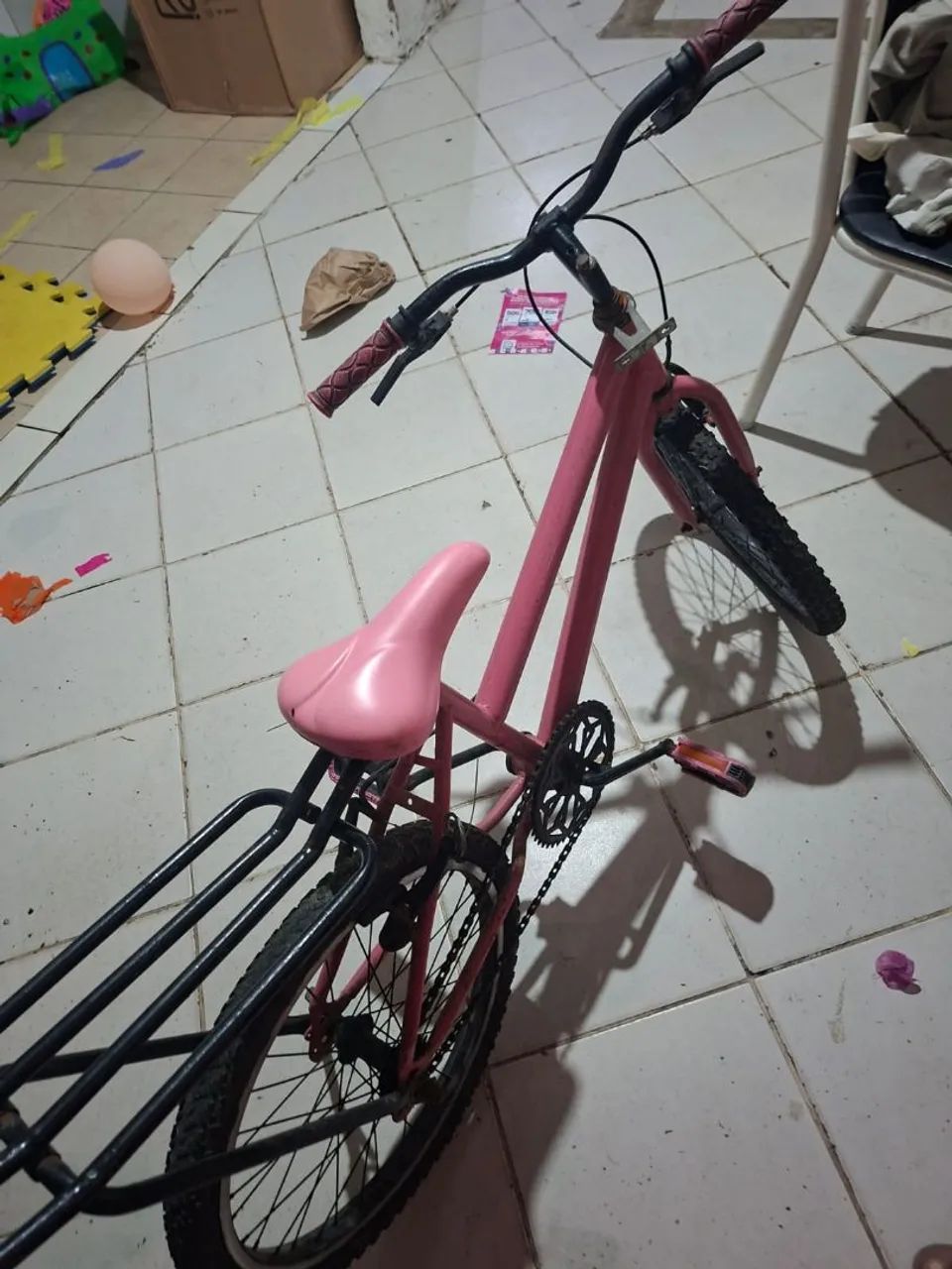 Bicicleta aro 20 Rosa seminova  - Foto 4