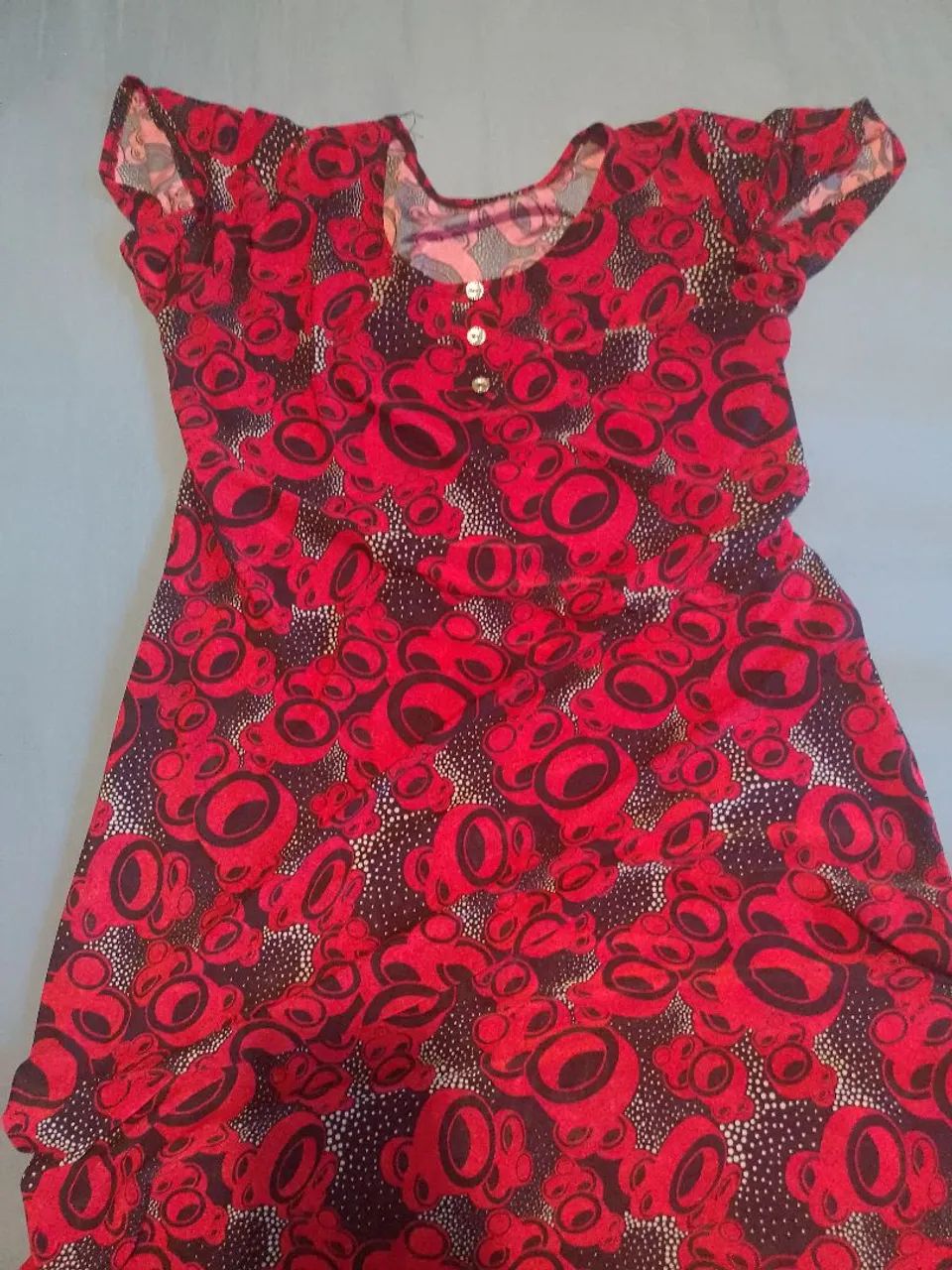 Vestido estampado vermelho G - Foto 3