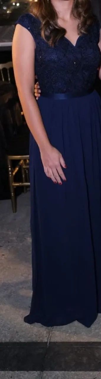 Vestido longo azul escuro - Foto 2