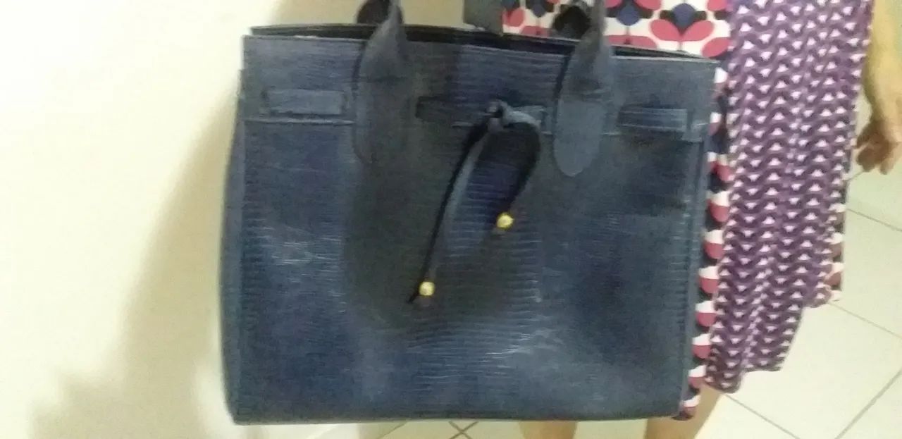 Nova Bolsa couro corello azul - Foto 3
