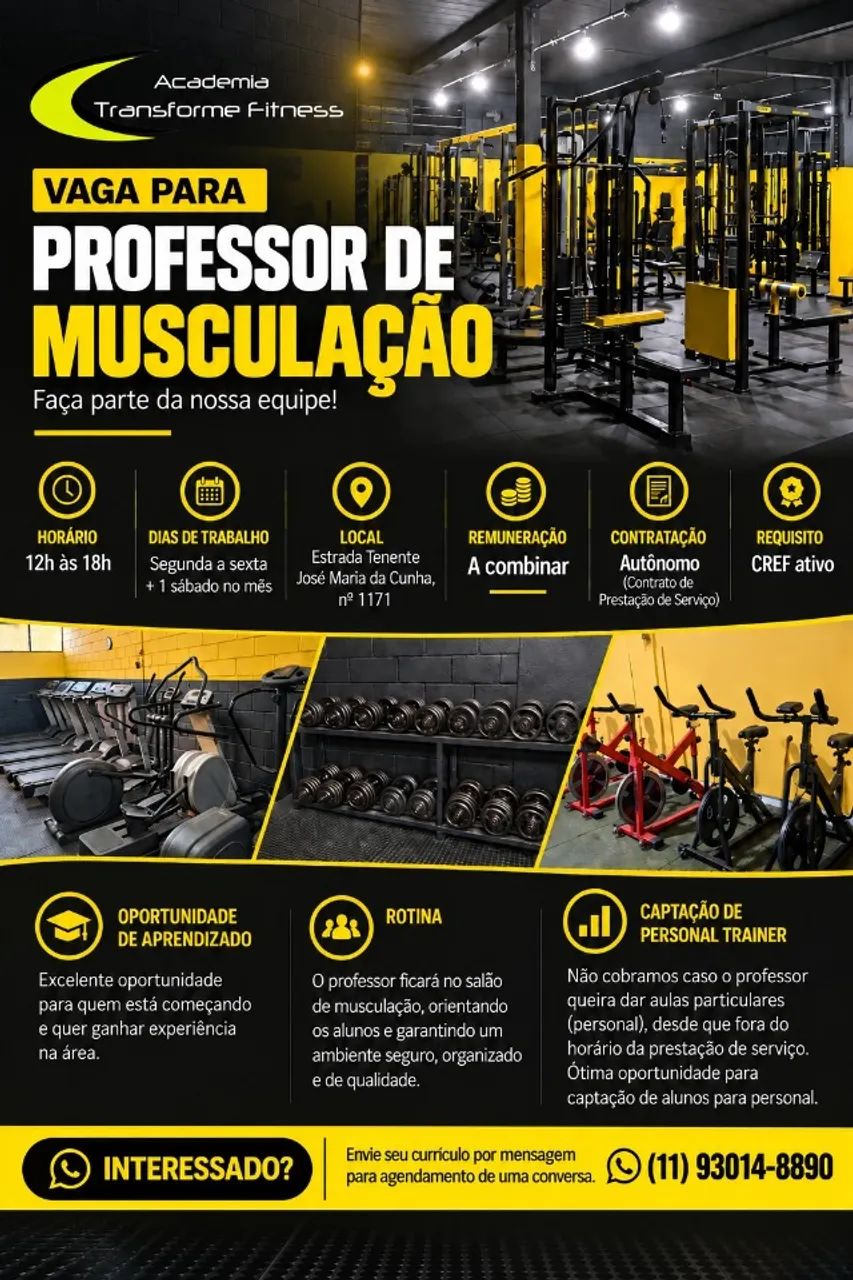 Professor de Salão - Musculação 