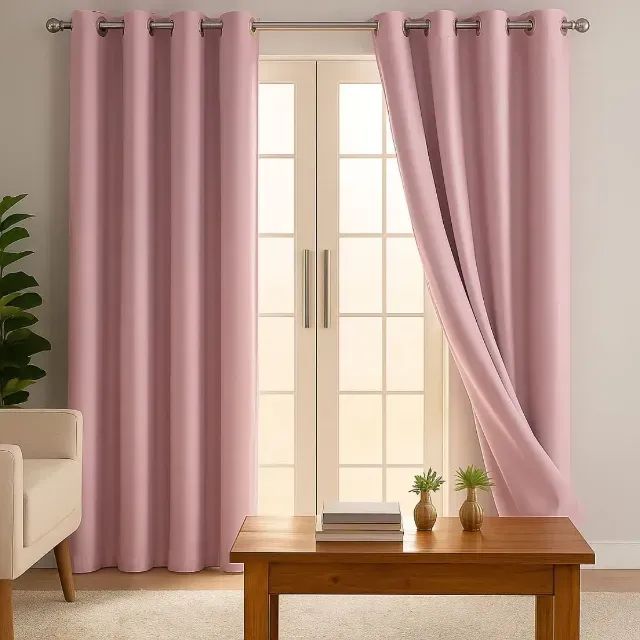 Cortina Blackout no Rosa 4x2,50 - Corta Luz Total