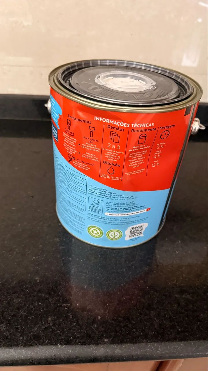 Galão de tinta branco gelo semi-brilho 
