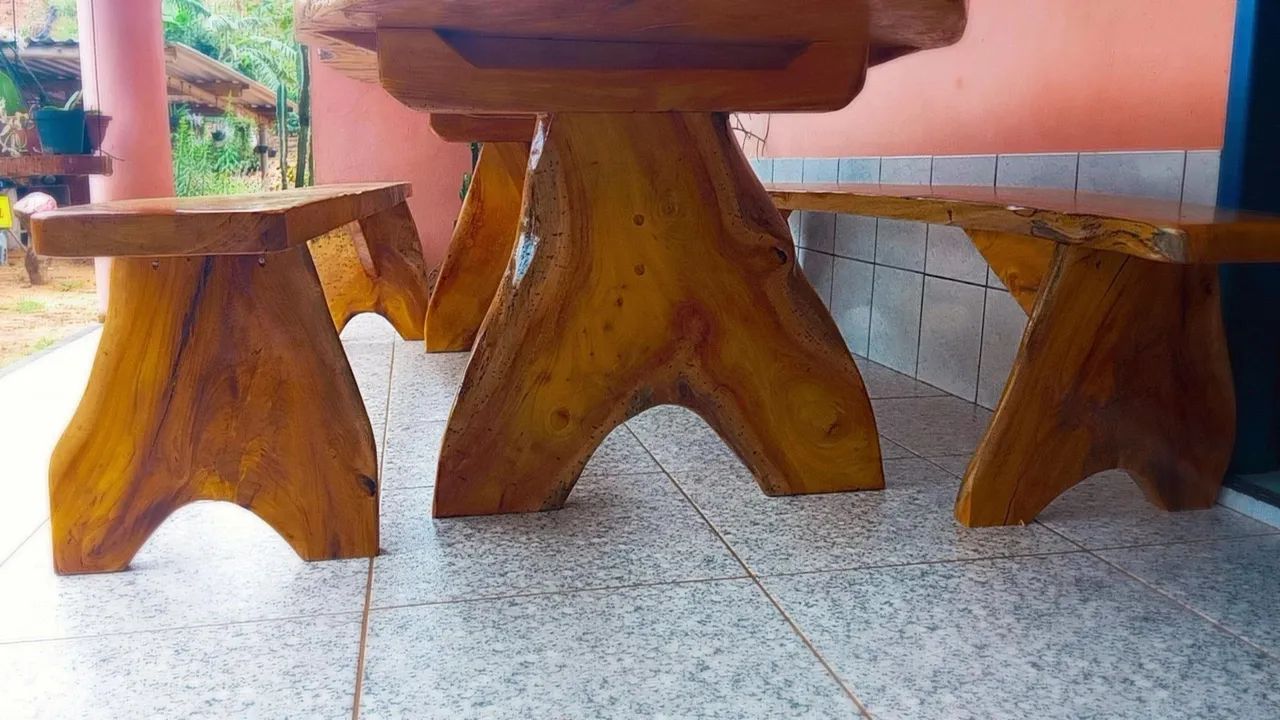 Mesa rústica em madeira  - Foto 3