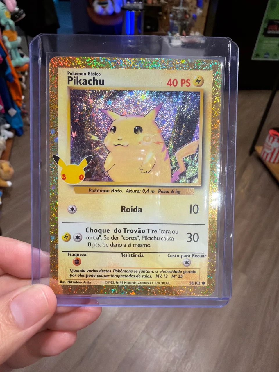 Cartinha Pokémon Pikachu clássico 