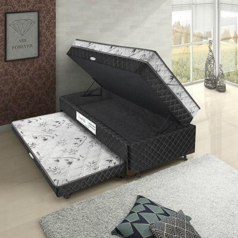 Cama Box Baú Solteiro com Auxiliar - Espuma - 88 x 1,88  - Foto 2