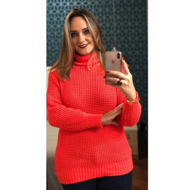 Blusa tricot gola feminina Nova