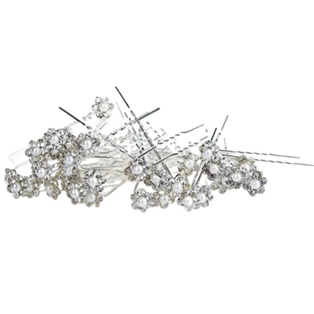 Grampo Ponto de Luz Flor Brilho e Pérola - Kit com 10 Grampos - Foto 2