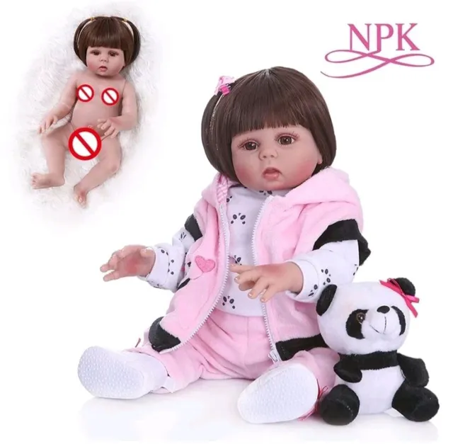 Boneca Bebê Reborn Pandinha - Enxoval Completo 100% de vinil soft
