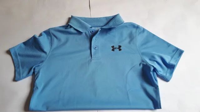 Camisa Polo Infantil Meninos - Azul Claro -Tam G (7/8) Marca Under Armour - Seminova