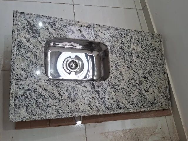 Pia de inox com mármore  - Foto 3