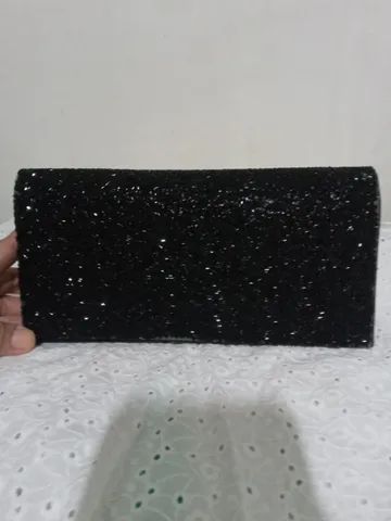 Bolsa de festa preta com brilho