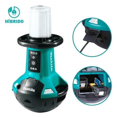 Refletor Área De Trabalho Led Vertical Makita Dml810 Hibrido Bateria 18v E Elétrica 220v
