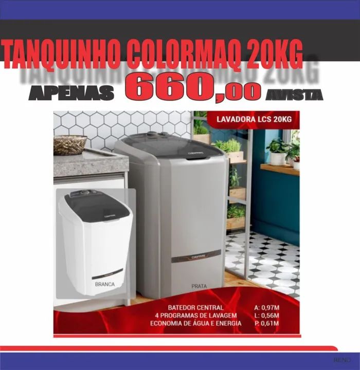 Tanquinho Colormaq 20 kg