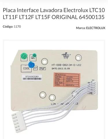 Placa irterface lavadora Electrolux