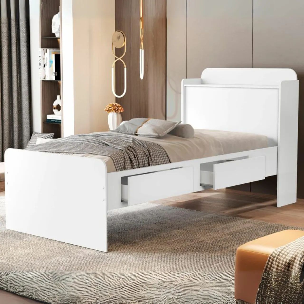 Cama Solteiro Baú Tamires tt778m