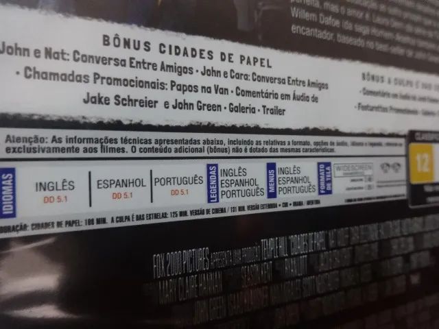 Dvd Cidades de papel/A culpa é das estrelas Novo Lacrado - Foto 3