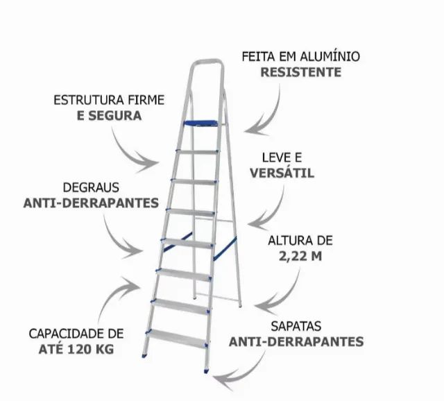 Escada De Alumínio 8 Degraus - Foto 4