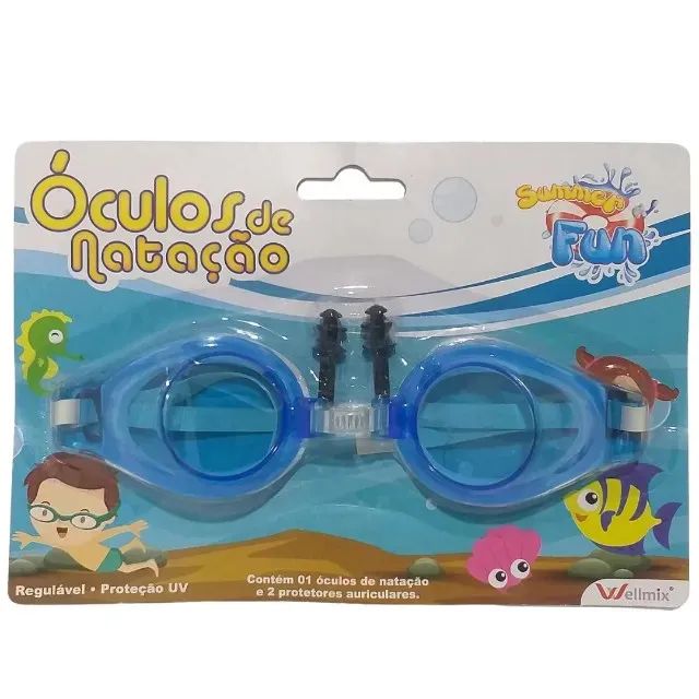 Oculos De Natação Proteção Uv Wellmix Azul Wx2943 Summer Fun - Foto 2