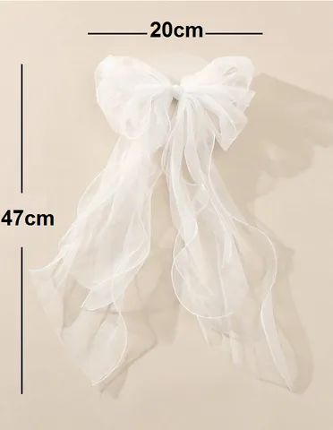 Laço para Cabelo Noiva Grinalda Estilo Véu - Foto 4