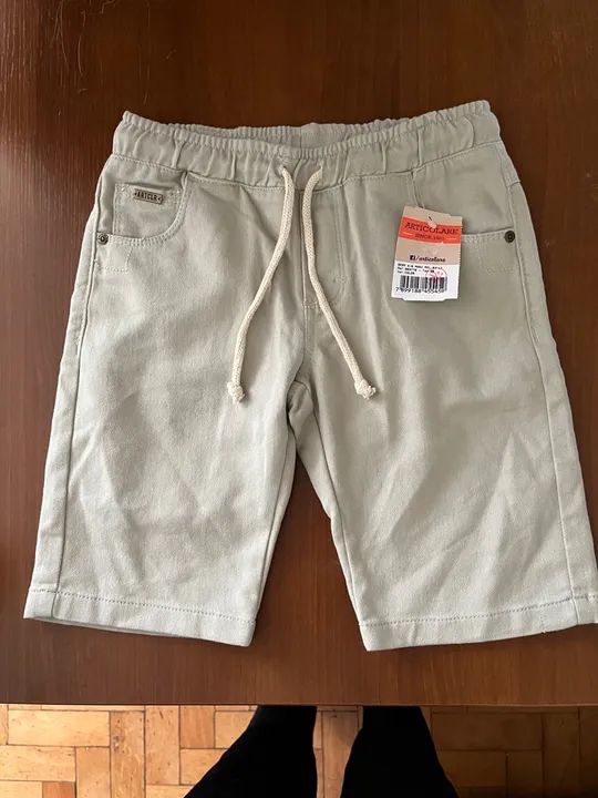 Short de tecido bege - Novo
