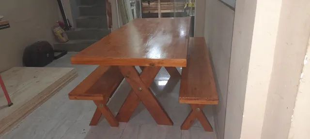Mesa madeira maciça toda selada e invernizada.  - Foto 4