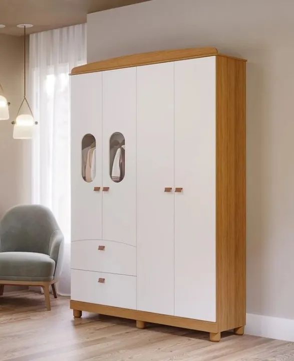 Guarda Roupa Infantil 4 Portas Fofura (Novo)