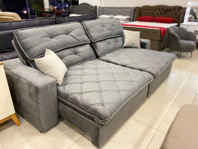 Sofá Aspem - 2,90 Molas Ensacadas Veludo 