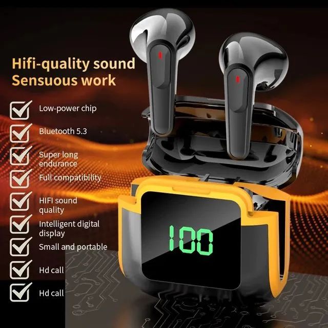 Fone Sem Fio Bluetooth Display Digital Inteligente