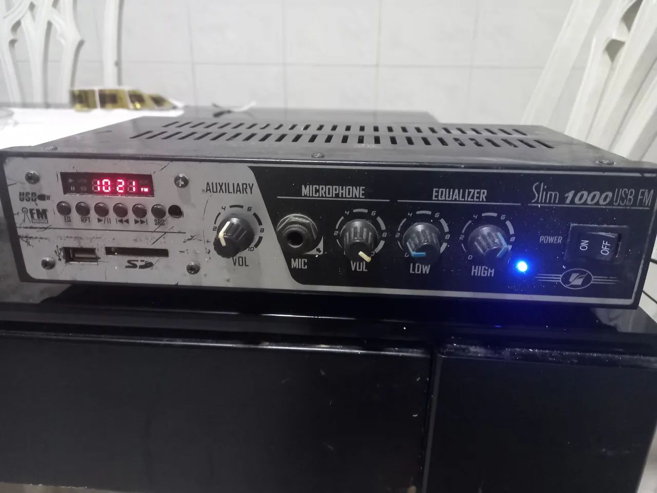 Amplificador som ambiente USB FM MIcrofone - Foto 4
