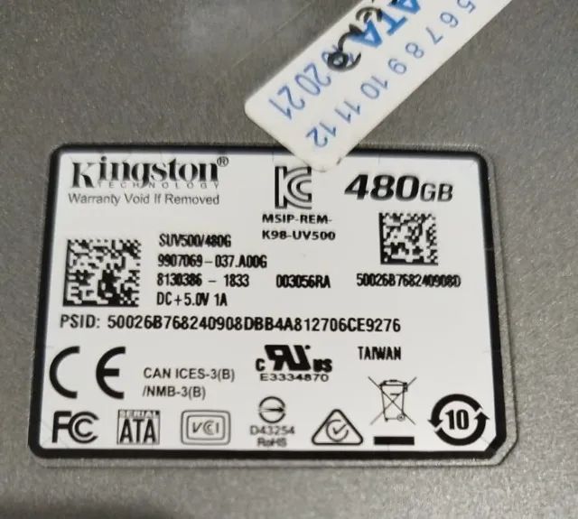SSD Kingston 480GB (2.5 Inches - SATA3)64263935553153123
