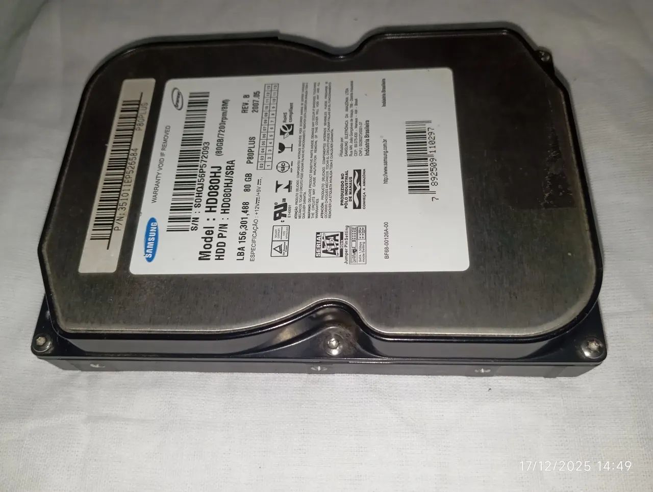 HD para Computadores SATA 80 GIGAS Samsung  - Foto 2