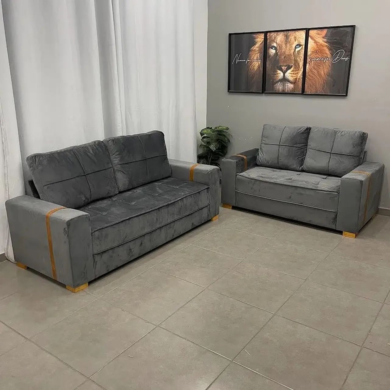 Conjunto Sofá com 2 e 3 Lugares Lima p65