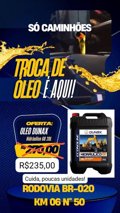 Óleo Hidráulico Dunax 68 20L - Promoção!