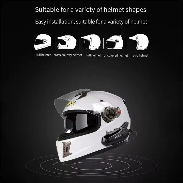 Intercomunicador bluetooth fone Para Capacete De Moto viagem 300m a 1000m - Foto 4