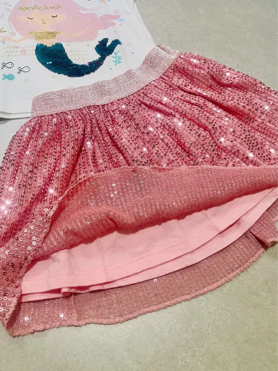 Conjunto infantil com saia de paetê - Foto 2